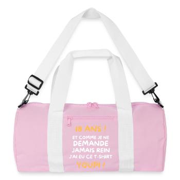 Funny Draw Boy Teen 18 Years Funny Birthday 18 - Sac de sport recyclé - rose/blanc - Devant