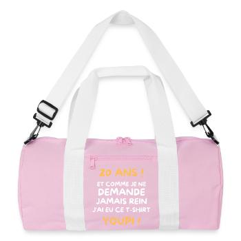 Funny Draw Boy Teen 20 Years Funny Birthday 20 - Sac de sport recyclé - rose/blanc - Devant