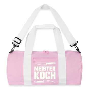 meister_koch- - Recycelte Duffel Bag - Rosa/Weiß - Vorne