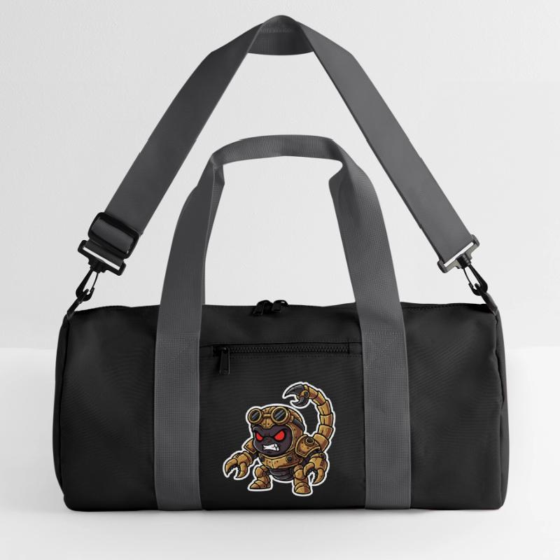 Scorpion Bionic Steampunk Warrior Brass Rivets Recycled Duffel Bag