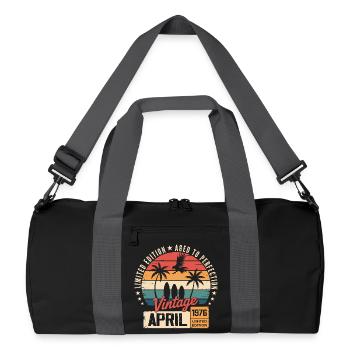 1976 April Birthday Legend April 1976 - Recycled Duffel Bag - black/graphite grey - Front