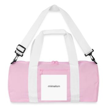 Art minimaliste – Affiche de typographie moderne - Sac de sport recyclé - rose/blanc - Devant