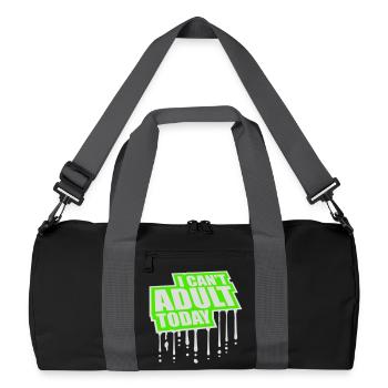 I Can't Adult Today Funny Adult Saying Logo - Recycled Duffel Bag - black/graphite grey - Front