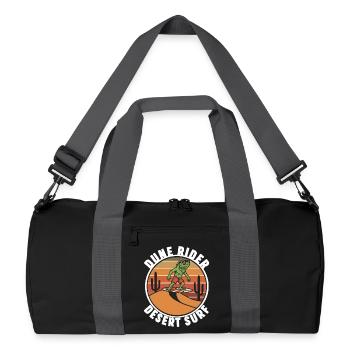 Leguan-Wüsten-Surf-Dünen-Reiter Retro - Recycelte Duffel Bag - Schwarz/Graphitgrau - Vorne