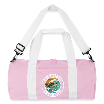 Surf Reef Rider Ozeanlebens-Schildkröte - Recycelte Duffel Bag - Rosa/Weiß - Vorne