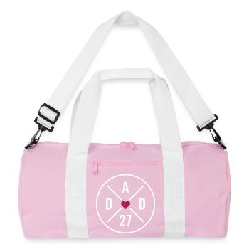 Dad 27 Heart - Recycled Duffel Bag - pink/white - Front