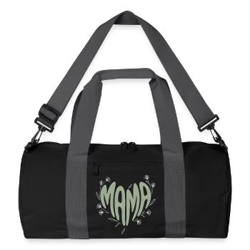Font de maman cœur avec des fleurs - Sac de sport recyclé - noir/gris graphite - Devant