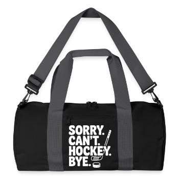 Entschuldigung. Geht nicht. Eishockey. Tschüss. - Recycelte Duffel Bag - Schwarz/Graphitgrau - Vorne