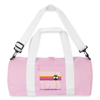 Originale Retro Limited Edition von 1981 - Recycelte Duffel Bag - Rosa/Weiß - Vorne