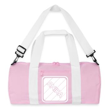 Anika als Vorname - Recycelte Duffel Bag - Rosa/Weiß - Vorne