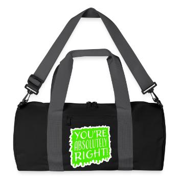 You're Absolutely Right Lustig Sarkastisch KI Logo - Recycelte Duffel Bag - Schwarz/Graphitgrau - Vorne