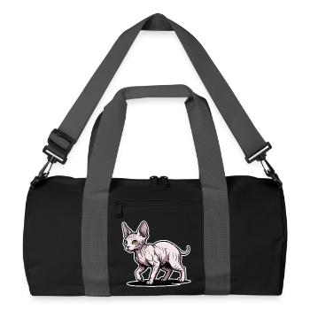 Chat Sphynx Sans Poil Marche Portrait Design - Sac de sport recyclé - noir/gris graphite - Devant