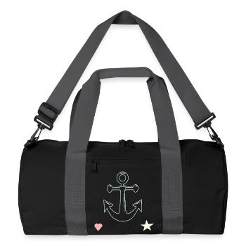 Motif Anchor Lines Étoile en forme de cœur - Sac de sport recyclé - noir/gris graphite - Devant