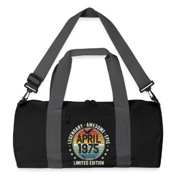 Limitierte Ausgabe April 1975 – Vintage-Design 1975 - Recycelte Duffel Bag - Schwarz/Graphitgrau - Vorne