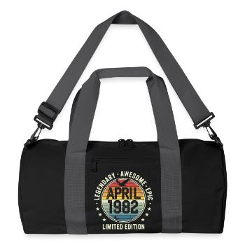 Limitierte Ausgabe April 1982 – Vintage-Design 1982 - Recycelte Duffel Bag - Schwarz/Graphitgrau - Vorne