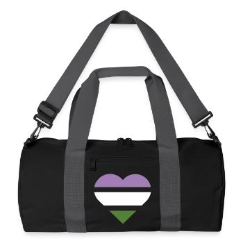 Pride Flag Heart · Genderqueer - Recycled Duffel Bag - black/graphite grey - Front