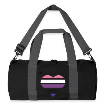 Pride Flag Heart · Genderfluid - Recycled Duffel Bag - black/graphite grey - Front