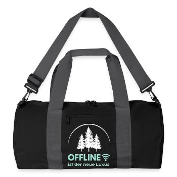 Offline ist der neue Luxus - Minimalistisches Intr - Recycelte Duffel Bag - Schwarz/Graphitgrau - Vorne