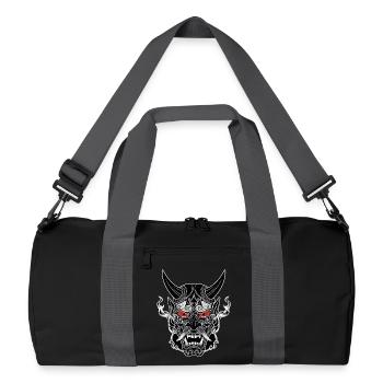 Masque Oni Japan démon gothique noir blanc - Sac de sport recyclé - noir/gris graphite - Devant