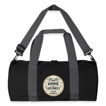 Höhe ist Freiheit – Drohnen-Motiv - Recycelte Duffel Bag - Schwarz/Graphitgrau - Vorne