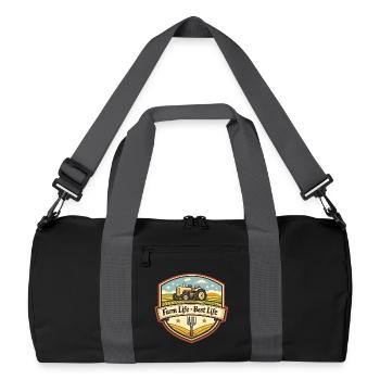 Farm Life Tractor Badge - Recycled Duffel Bag - black/graphite grey - Front