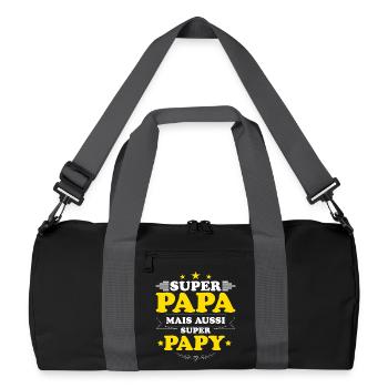 Super papa mais aussi super papy Fête des pères - Sac de sport recyclé - noir/gris graphite - Devant