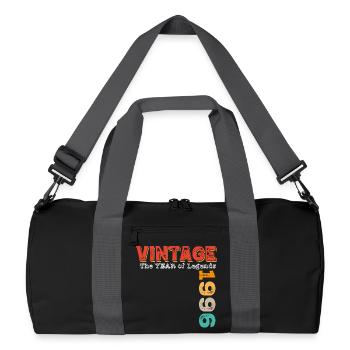 Vintage 1996 - Recycelte Duffel Bag - Schwarz/Graphitgrau - Vorne