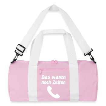 Telefon - Recycelte Duffel Bag - Rosa/Weiß - Vorne