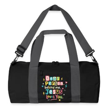 Jesus loves you positive message - Recycled Duffel Bag - black/graphite grey - Front