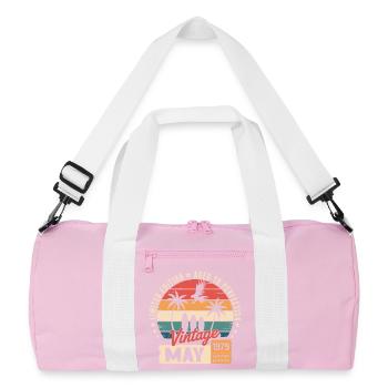 Special anniversary with this design May 1979 - Recycled Duffel Bag - pink/white - Front