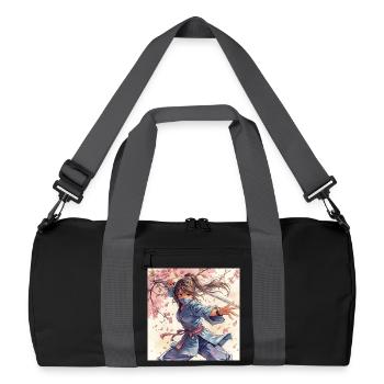 Flower Blade Ninja in Kimono - Recycled Duffel Bag - black/graphite grey - Front