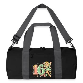 Retro Elf 16 – Imprimé publicitaire vintage en pastel - Sac de sport recyclé - noir/gris graphite - Devant