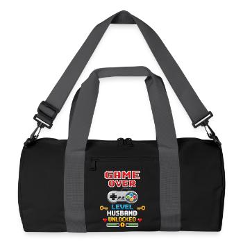 Game Over - Level Husband Unlocked | 8-bit - Recycled Duffel Bag - black/graphite grey - Front