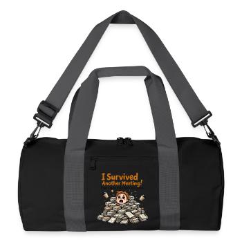 Überstandene Besprechung – Hätte Eine Mail sein - Recycelte Duffel Bag - Schwarz/Graphitgrau - Vorne