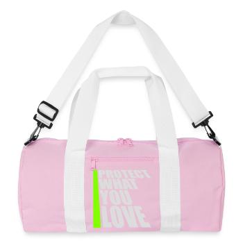 Déclaration de protection de la nature Protéger ce que vous aimez Logo de la Déclaration de Protection de la Nature - Sac de sport recyclé - rose/blanc - Devant