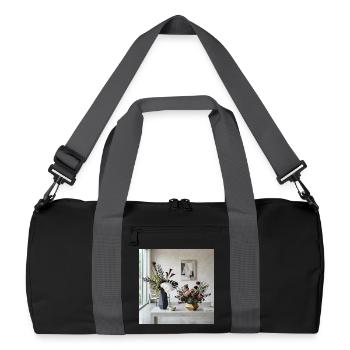 Geometric Blossoms Vases - Modern Art - Recycled Duffel Bag - black/graphite grey - Front