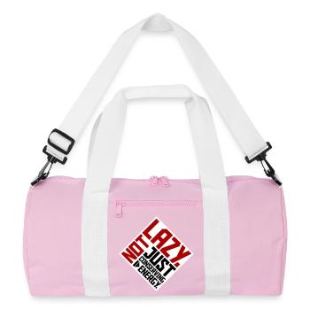 Pas paresseux, juste économiser de l’énergie, drôle de paresseux à dire - Sac de sport recyclé - rose/blanc - Devant