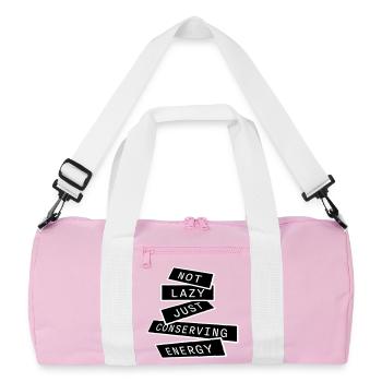 Pas paresseux, juste économiser de l’énergie, drôle de paresseux à dire - Sac de sport recyclé - rose/blanc - Devant