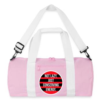 Pas paresseux, juste économiser de l’énergie, drôle de paresseux à dire - Sac de sport recyclé - rose/blanc - Devant