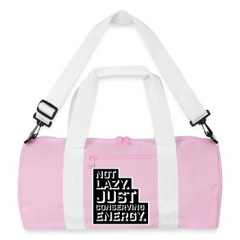 Pas paresseux, juste économiser de l’énergie, drôle de paresseux à dire - Sac de sport recyclé - rose/blanc - Devant
