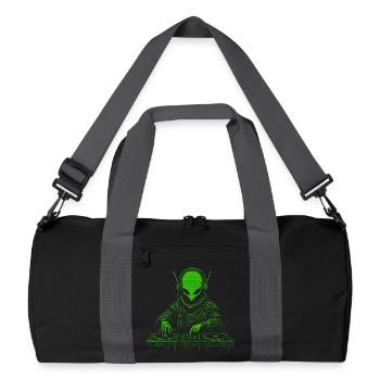 Space DJ – Perfekt für Techno und Rave Fans - Recycelte Duffel Bag - Schwarz/Graphitgrau - Vorne