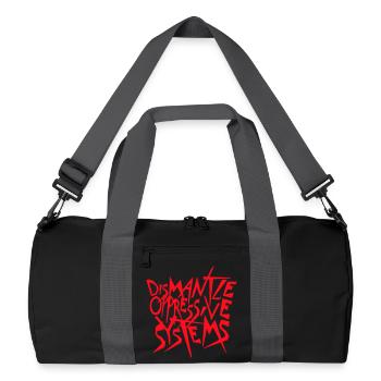 Dismantle Oppressive Systems Aktivismus Statement - Recycelte Duffel Bag - Schwarz/Graphitgrau - Vorne