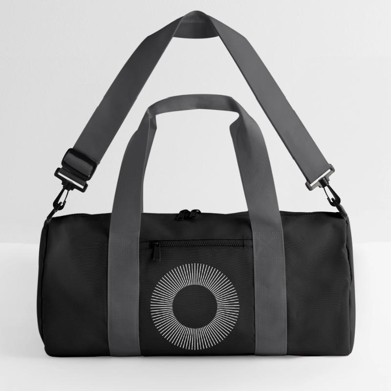 Geometric Sunburst Ring Pattern Recycled Duffel Bag