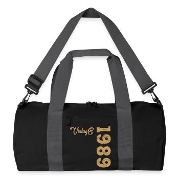 Vintage 1989 - Recycelte Duffel Bag - Schwarz/Graphitgrau - Vorne