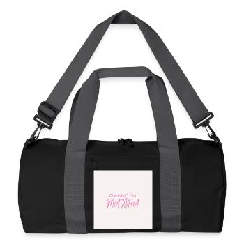"RUNNING ON MATCHA" Grafik-T-Design - Recycelte Duffel Bag - Schwarz/Graphitgrau - Vorne
