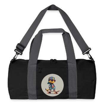 Chat skateur - Sac de sport recyclé - noir/gris graphite - Devant