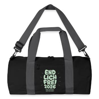 Endlich Frei - Abschluss 2026 - Recycelte Duffel Bag - Schwarz/Graphitgrau - Vorne