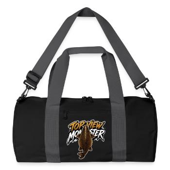 Vogelperspektive Monsterkarpfen – Kräftiges Angeldesign - Recycelte Duffel Bag - Schwarz/Graphitgrau - Vorne
