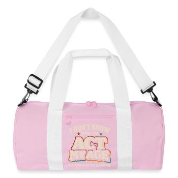 Vintage Retro Age Birthday Humor - Recycled Duffel Bag - pink/white - Front