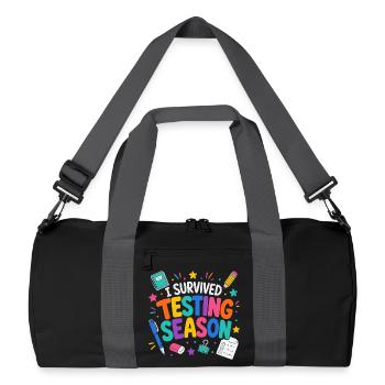 I survived the exam phase School Humor - Recycled Duffel Bag - black/graphite grey - Front